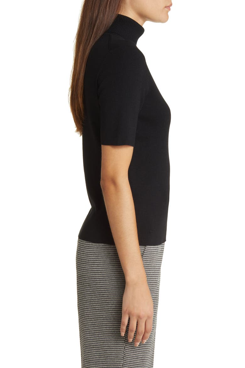 Ribbed Turtleneck Sweater, Alternate, color, ANNE BLACK
