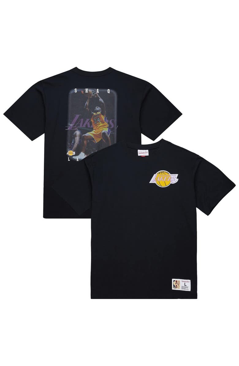Mitchell & Ness Men's Mitchell & Ness Shaquille O'Neal Black Los Angeles Lakers Hardwood Classics NBA Legends T-Shirt, Main, color, Black