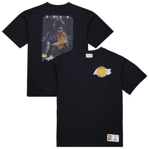 Men's Mitchell & Ness Shaquille O'Neal Black Los Angeles Lakers Hardwood Classics NBA Legends T-Shirt