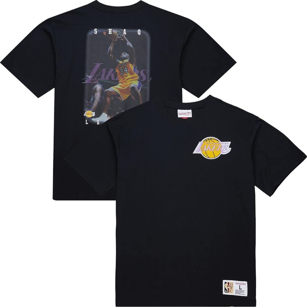 Mitchell & Ness Shaquille O'neal Black Los Angeles Lakers Hardwood Classics Nba Legends T-shirt