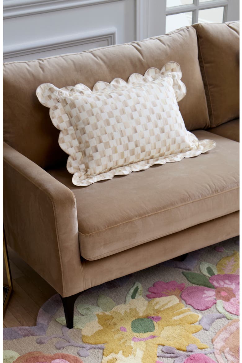 Check Reversible Scallop Lumbar Pillow, Alternate, color, MOCHA