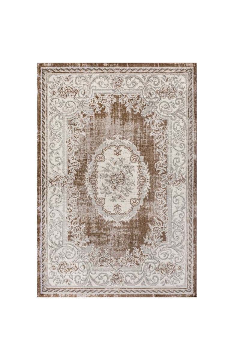 JONATHAN Y Rosalia Cottage Medallion Area Rug, Main, color, Brown/Gray