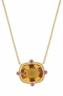 Bony Levy Iris Citrine & Pink Sapphire Pendant Necklace