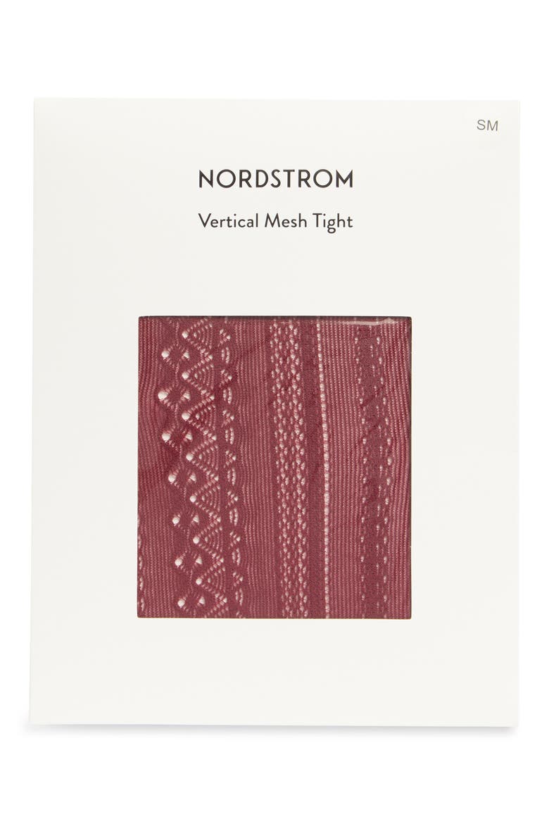 Vertical Pattern Mesh Tights, Alternate, color, BURGUNDY TANNIN