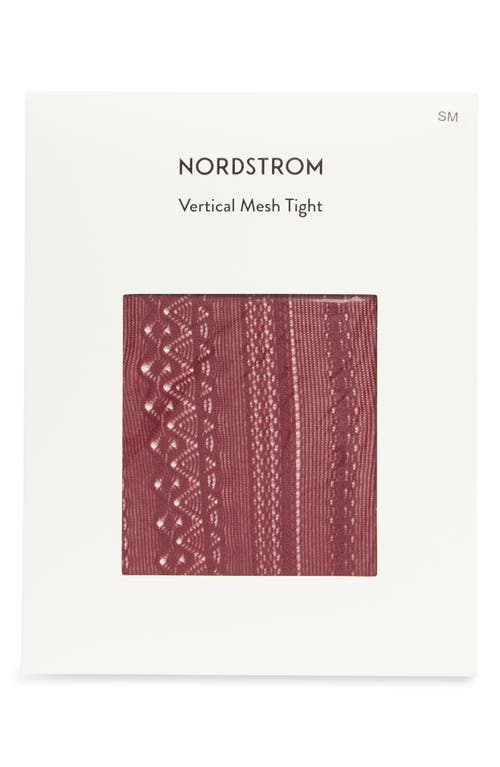 Nordstrom Vertical Pattern Mesh Tights In Burgundy