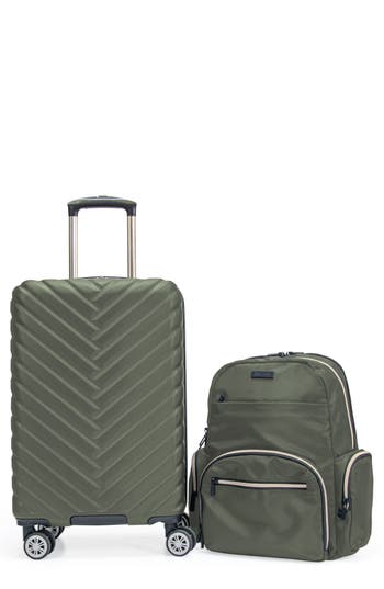 Kenneth Cole Madison Square 2-piece Hardside Carry-on Luggage & Backpack Set In Green