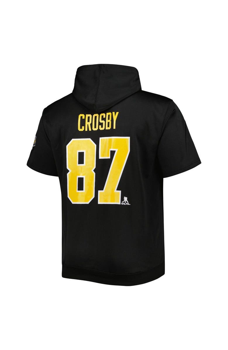 FANATICS Men's Fanatics Branded Sidney Crosby Black Pittsburgh Penguins Big & Tall Captain Patch Name & Number Pullover Hoodie, Alternate, color, Black