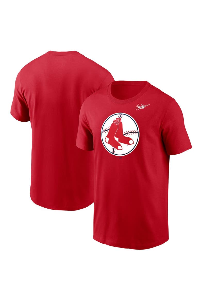 Men's Nike Red Boston Red Sox Cooperstown Collection Logo T-Shirt, Alternate, color, Red
