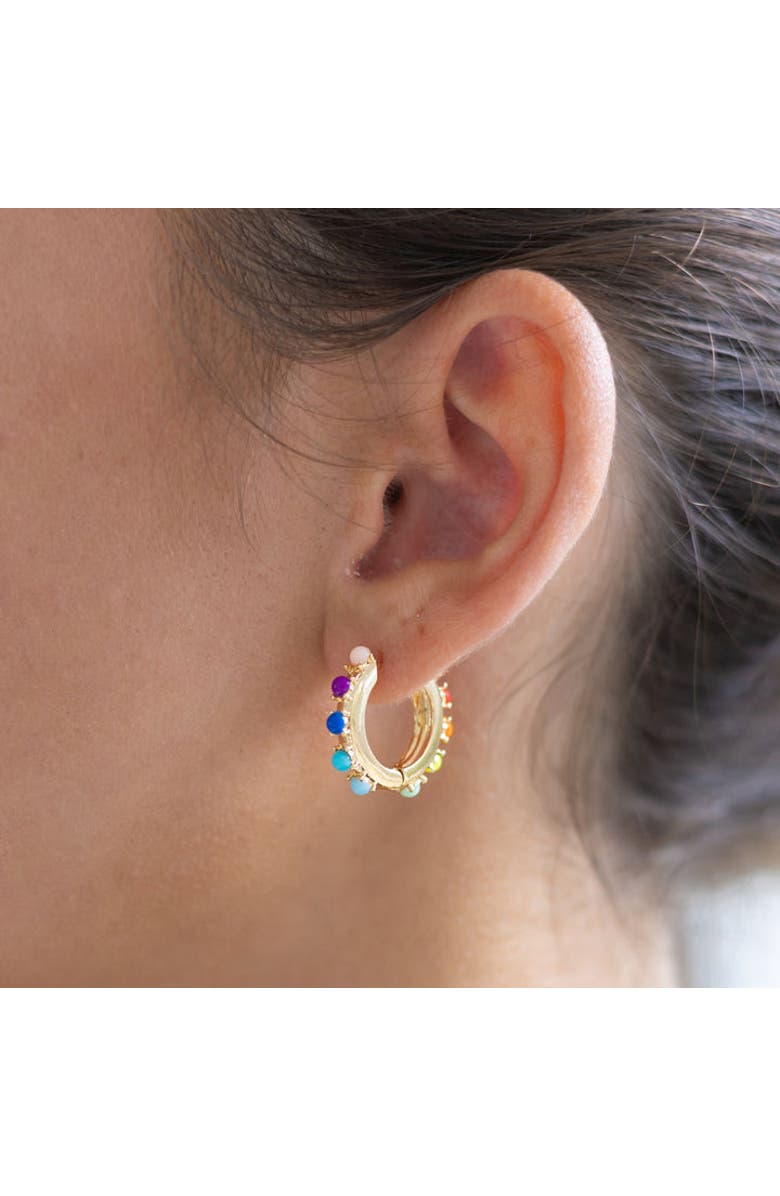 Erin McDermott Jewelry Happiness Huggie Hoops, Main, color, Gold