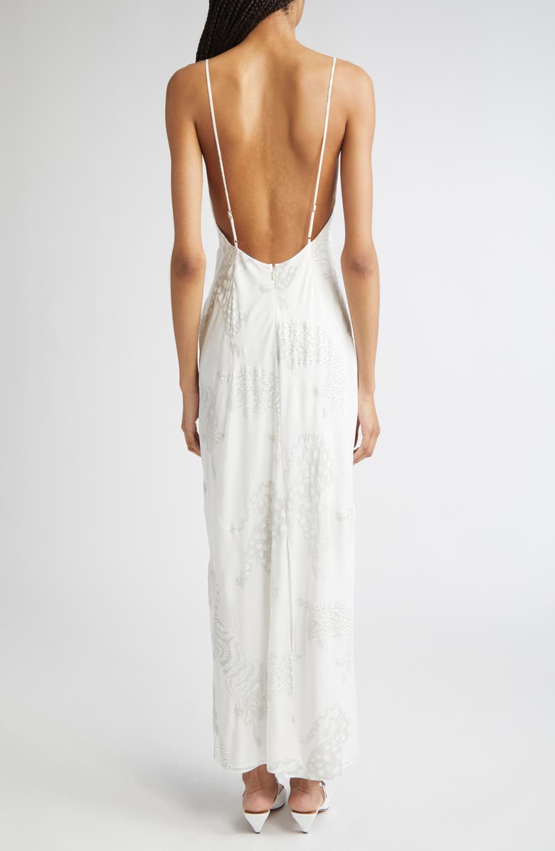 Stella McCartney Wildcat Print Silk Gown, Alternate, color, 9500 - Natural