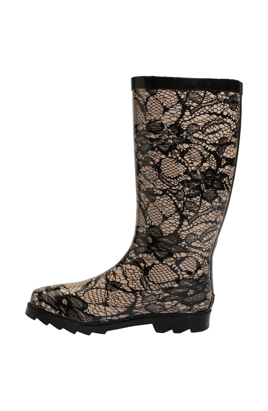 Signature 'Lacy Lace' Rain Boot, Alternate, color, CREAM