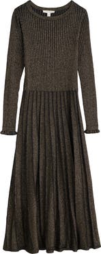 Seasalt Cornwall Metallic Long Sleeve Cotton Blend Sweater Dress