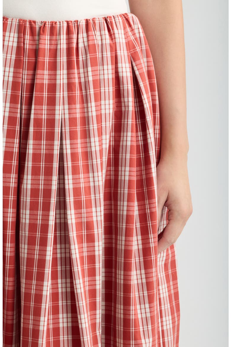 Cales Check Cotton Skirt, Alternate, color, INES CHECK TERRA ROSSO