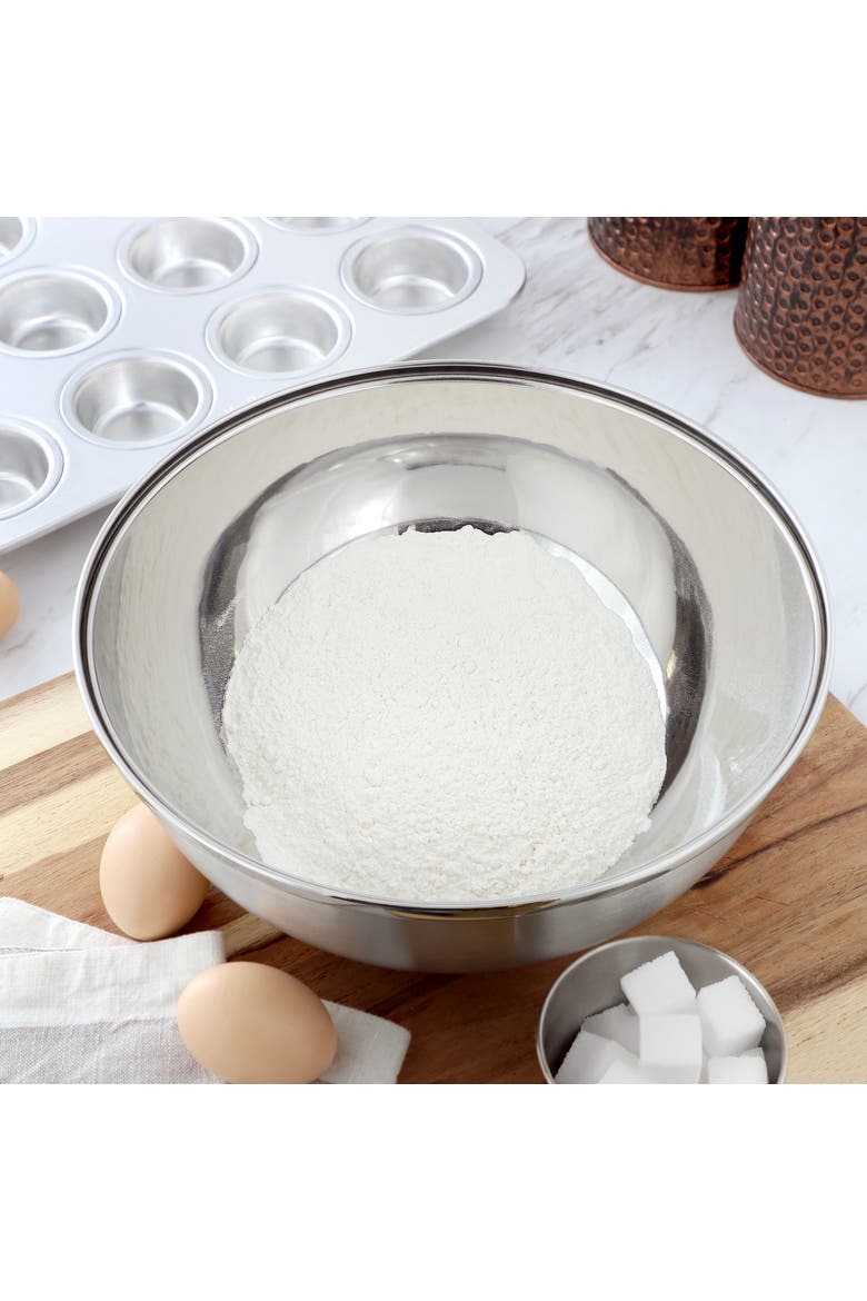 5 Quart Stainless Steel Mixing Bowl Nonslip Base, Alternate, color, Silver