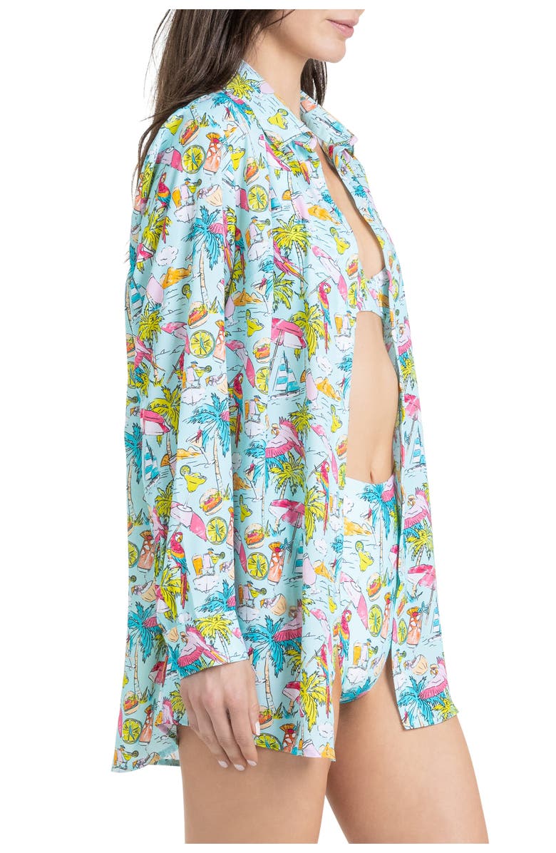 Kenny Flowers Margaritaville by Kenny Flowers - Welcome to Margaritaville - Women's Long Sleeve Resort Shirt, Alternate, color, Blue