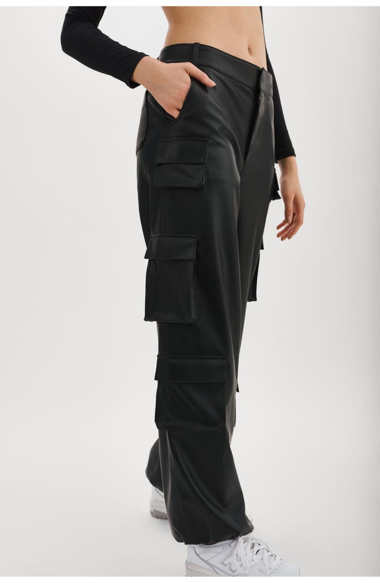 LAMARQUE Bobbi | Faux Leather Cargo Pants, Alternate, color, Black