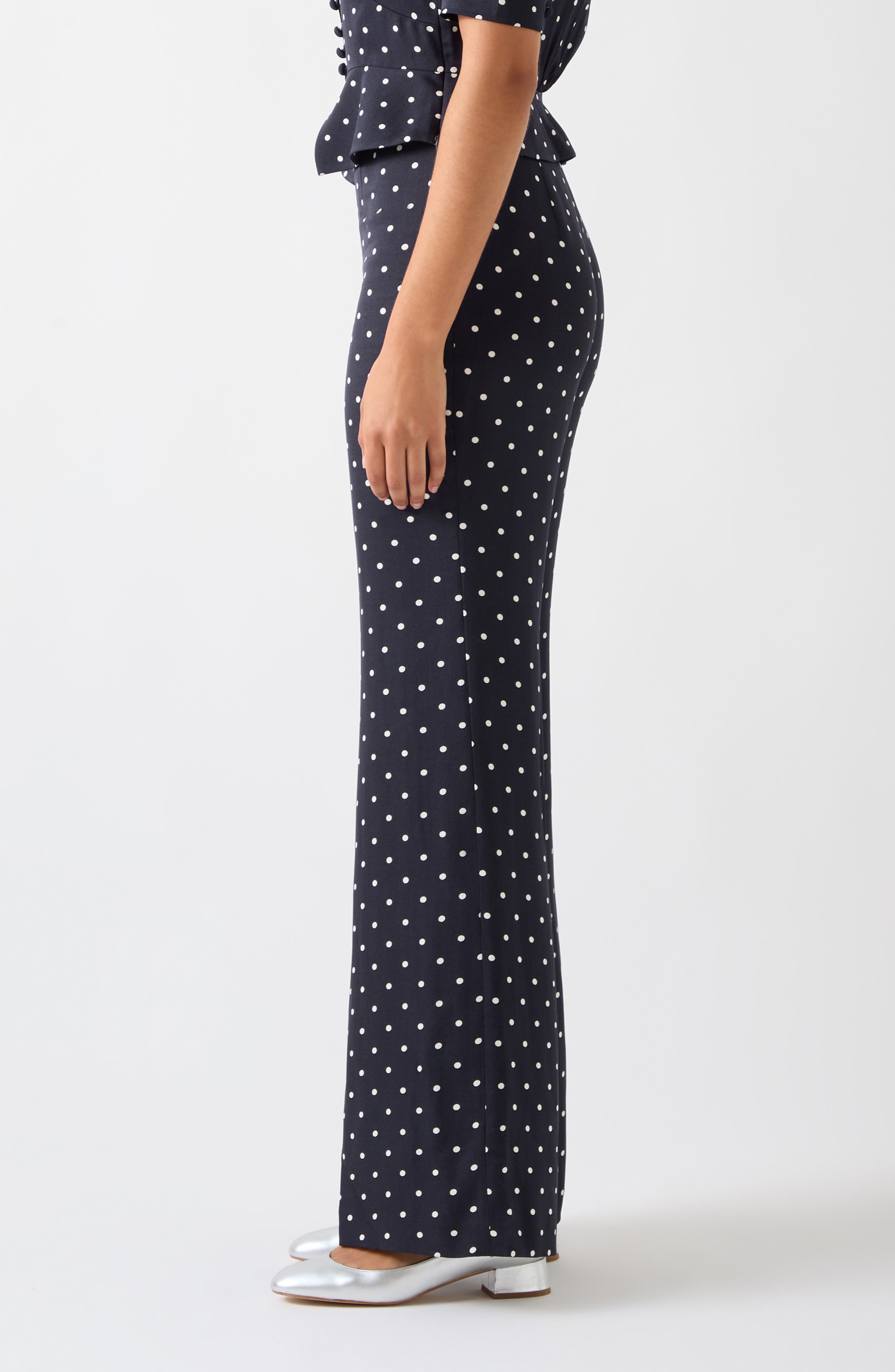 LK Bennett Elsie Polka Dot Flare Pants (Women) | Nordstromrack