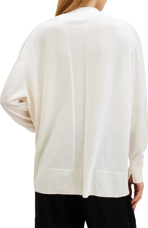 Allsaints Womens Chalk White Wasson Pirate-wear Merino-wool Cardigan In White