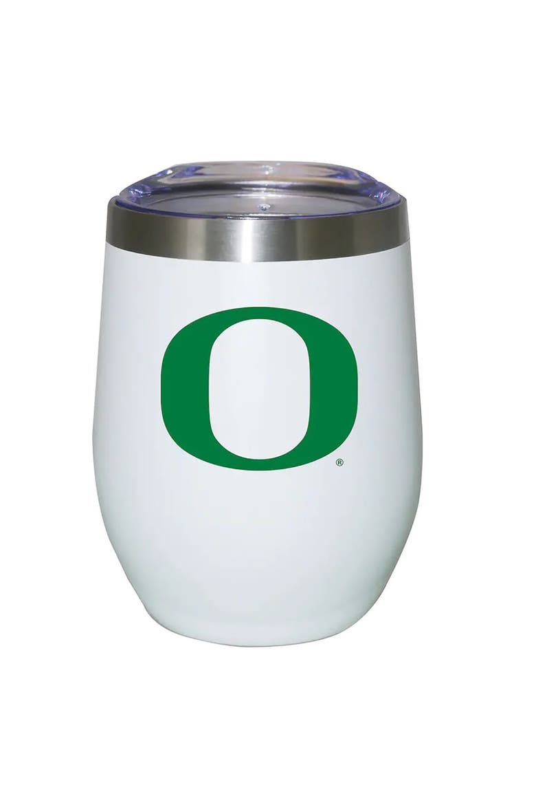 Oregon Ducks 12oz. Logo Stemless Tumbler, Main, color, White