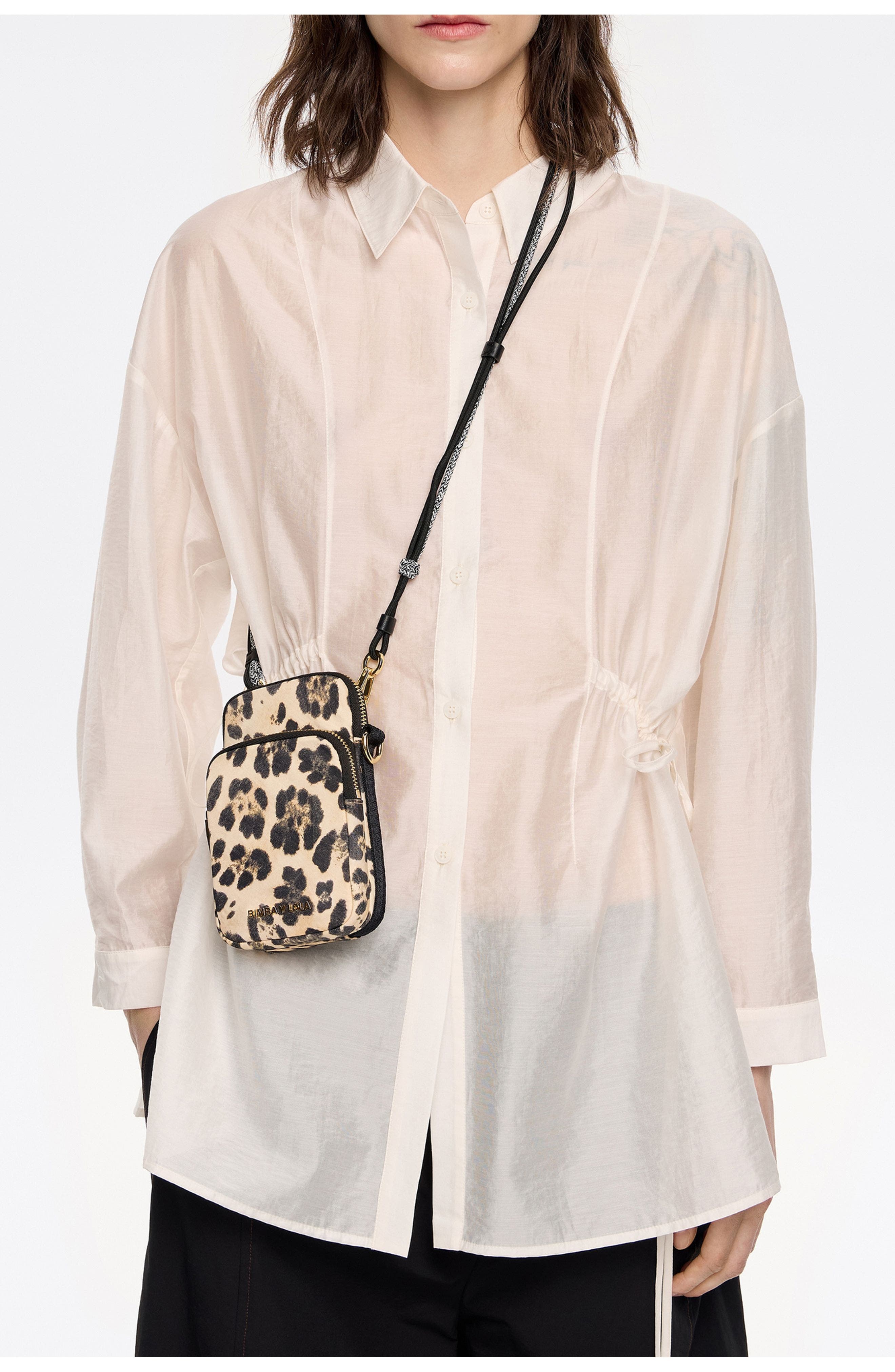 Bimba y Lola Leopard Print Nylon Phone Case, Alternate, color, Leopard Natural