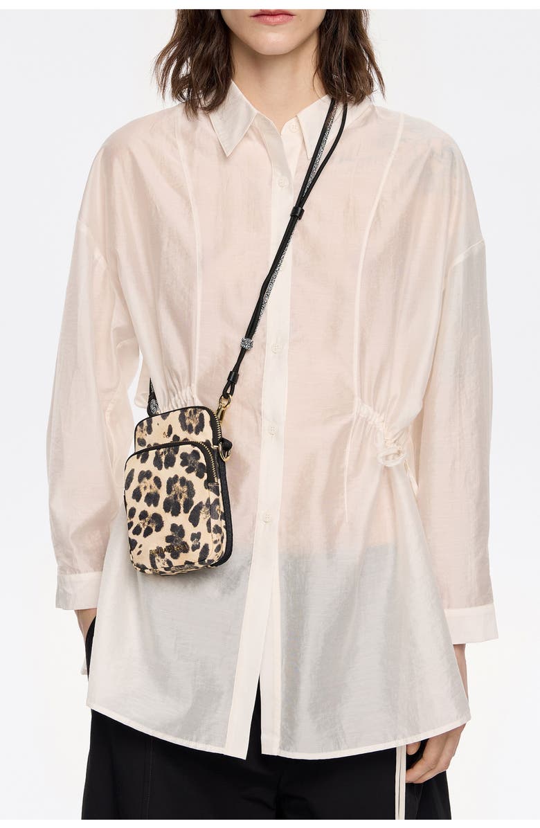 Bimba y Lola Leopard Print Nylon Phone Case, Alternate, color, Leopard Natural