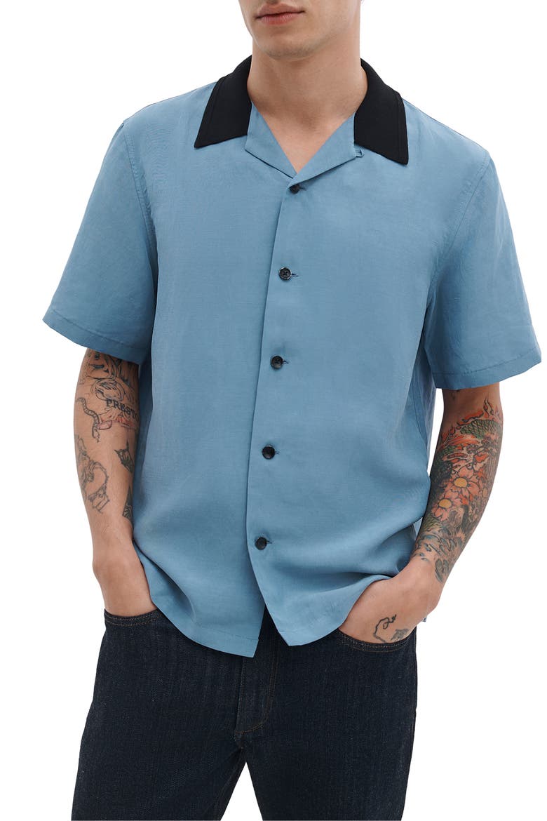 Avery Slub Camp Shirt, Main, color, LIGHT BLUE