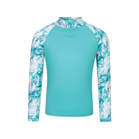 Childrens/Kids Marble Effect Long-Sleeved Rash Guard