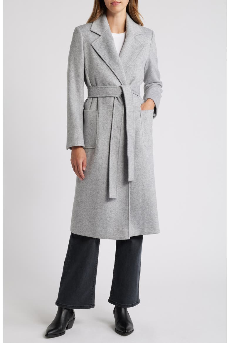 Wrap Coat, Main, color, HEATHER GREY