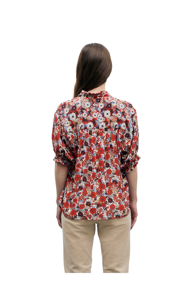 Liv Floral Printed Blouse, Alternate, color, Ecru