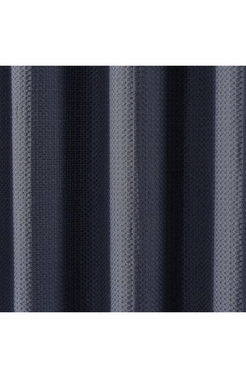 Dkny Modern Waffle Stitch Cotton Shower Curtain In Black