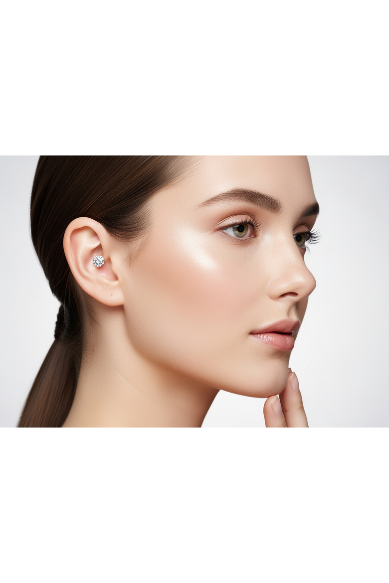 Luxury Crystal Ear Seeds, Alternate, color, Neutral