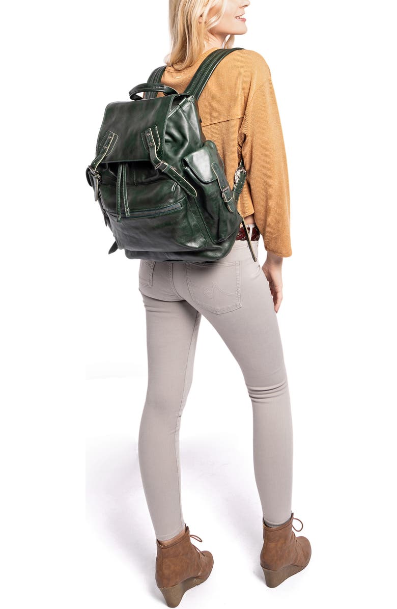 OLD TREND Bryan Leather Backpack, Alternate, color, Vintage Green