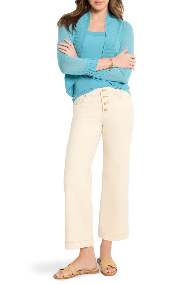 Linen Blend Bolero Cardigan, Alternate, color, BLUE RIVERIA