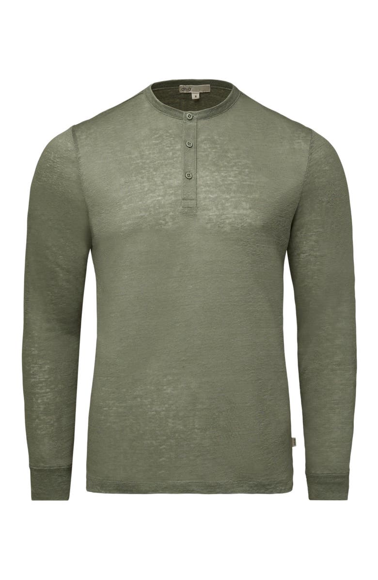 Onia Long Sleeve Linen Henley, Alternate, color,