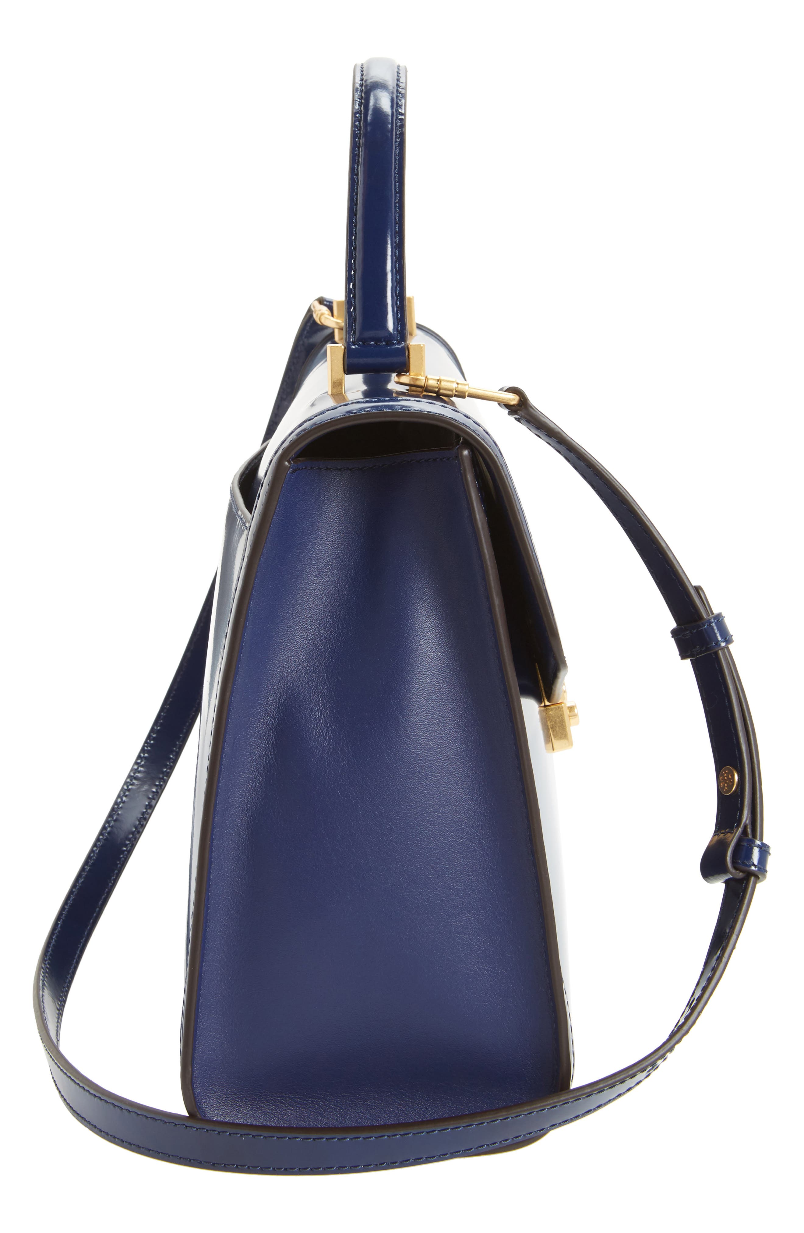 Juliette Leather Satchel, Alternate, color, ROYAL NAVY