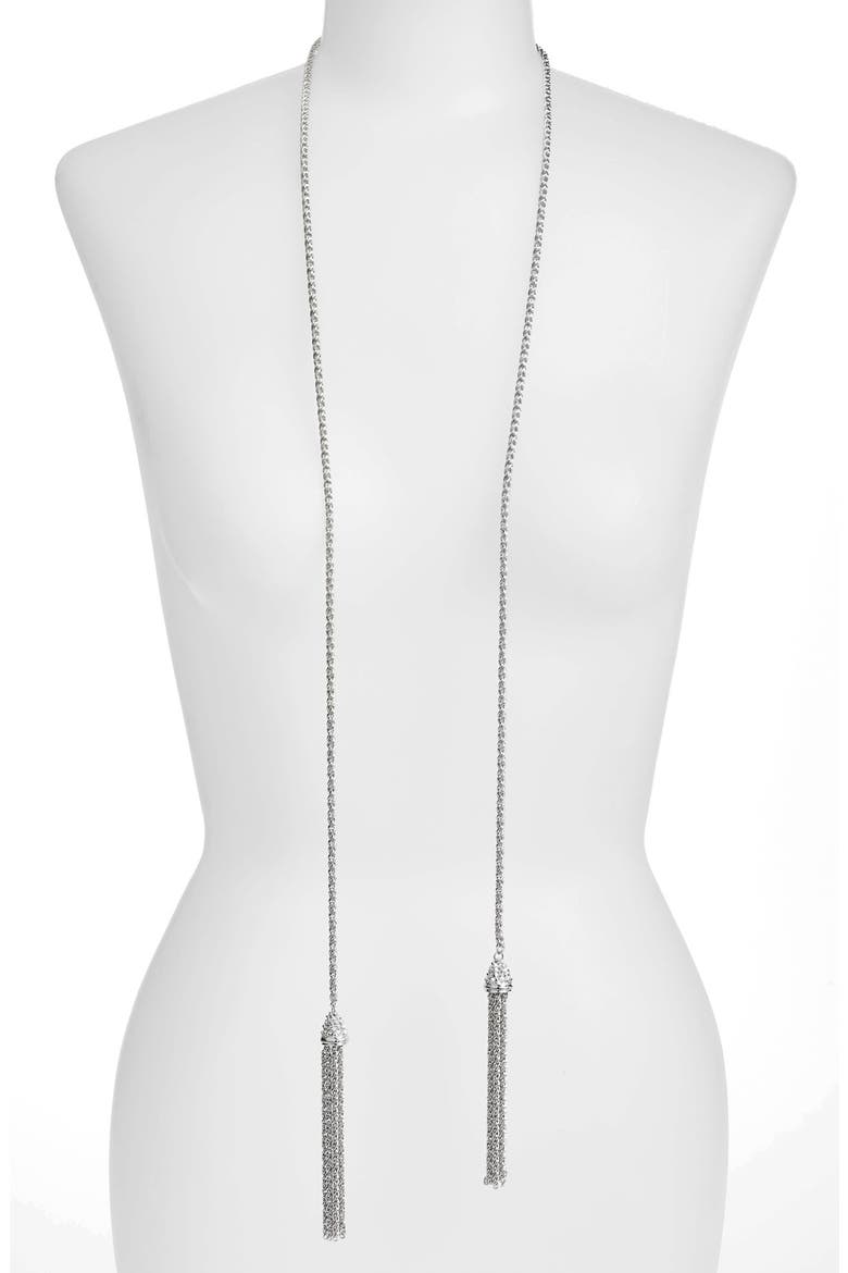 'Jake' Lariat Pendant Necklace, Alternate, color, SILVER