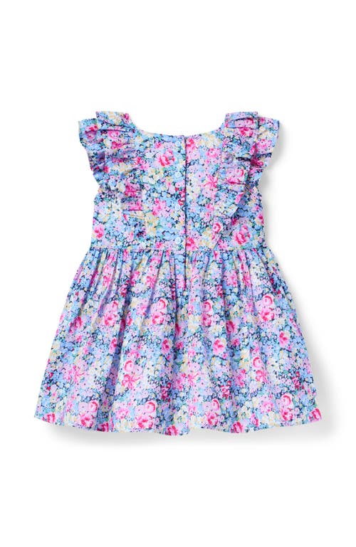 Janie And Jack Floral Ruffle Dress In Purple
