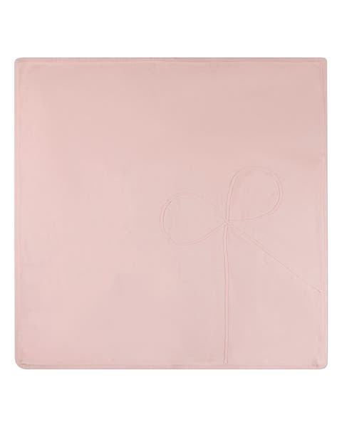 Baby Fine-Gauge Knit Blanket with Tonal Knit Bow