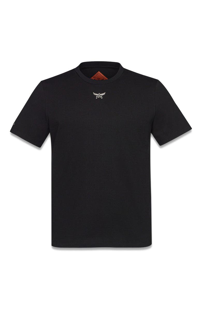 MCM Essential Logo Print T-Shirt in Organic Cotton, Alternate, color, Black