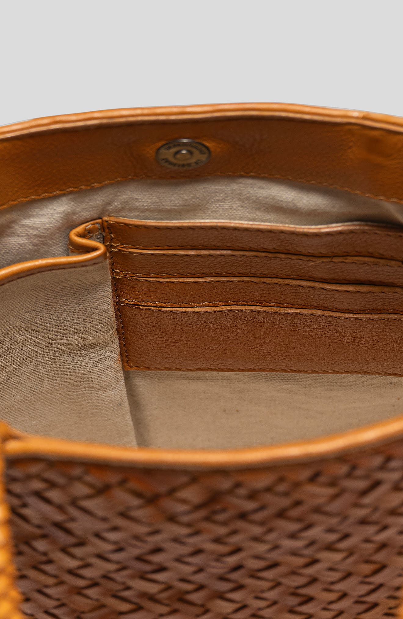 Arlington Woven Leather Bucket Bag, Alternate, color, TAN