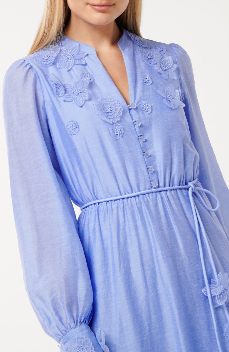 Ever New Yasmin Floral Appliqué Long Sleeve Midi Dress, Alternate, color,