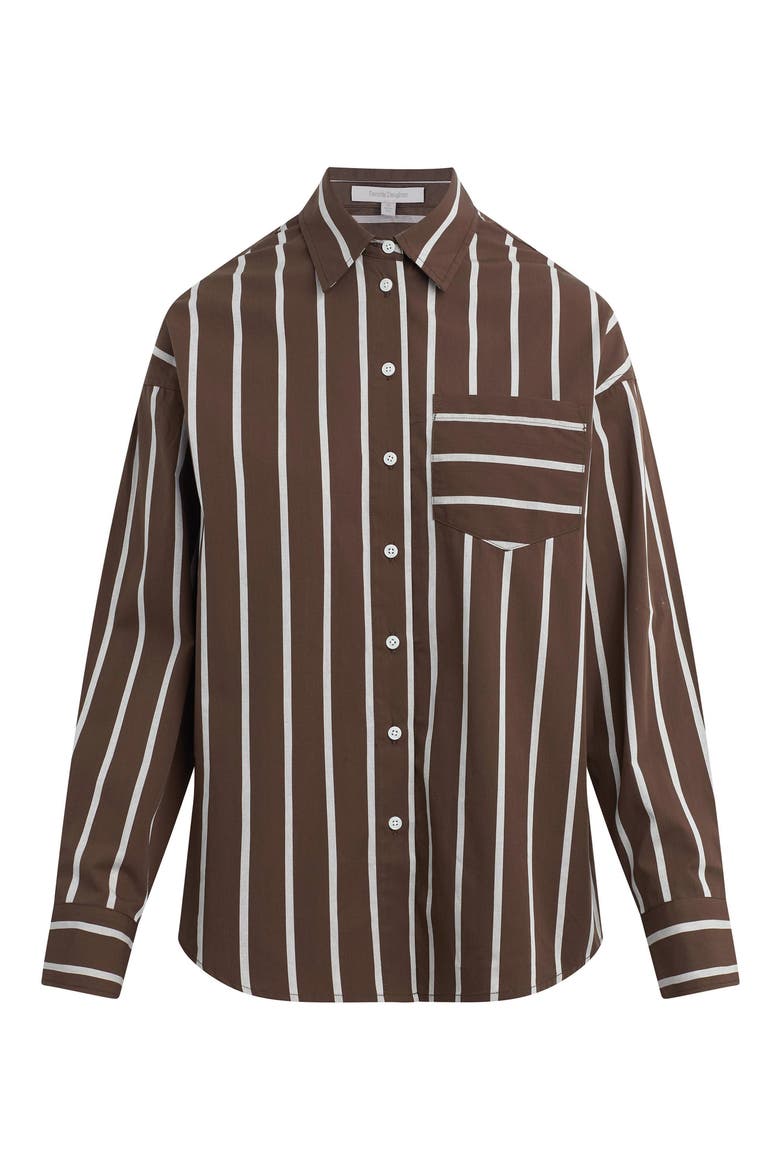 The Beau Stripe Cotton Poplin Button-Up Shirt, Alternate, color, GANACHE/ WHITE STRIPE
