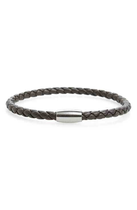 Woven Leather Bracelet with magnetic closure