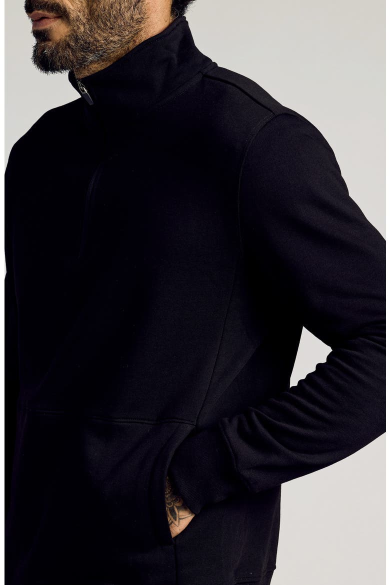 Fleece Quarter Zip Sweatshirt, Alternate, color, BLACK