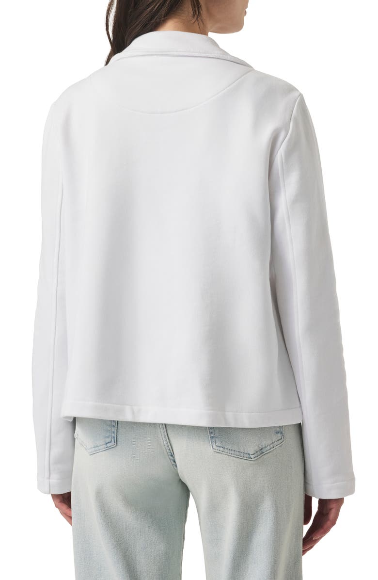 Splendid Diana Double Breasted Cotton French Terry Blazer, Alternate, color, White