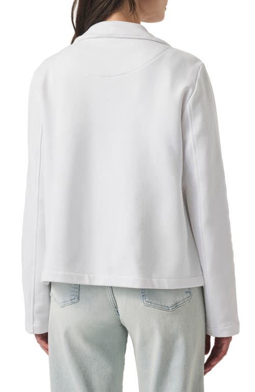 Splendid Diana Double Breasted Cotton French Terry Blazer In White