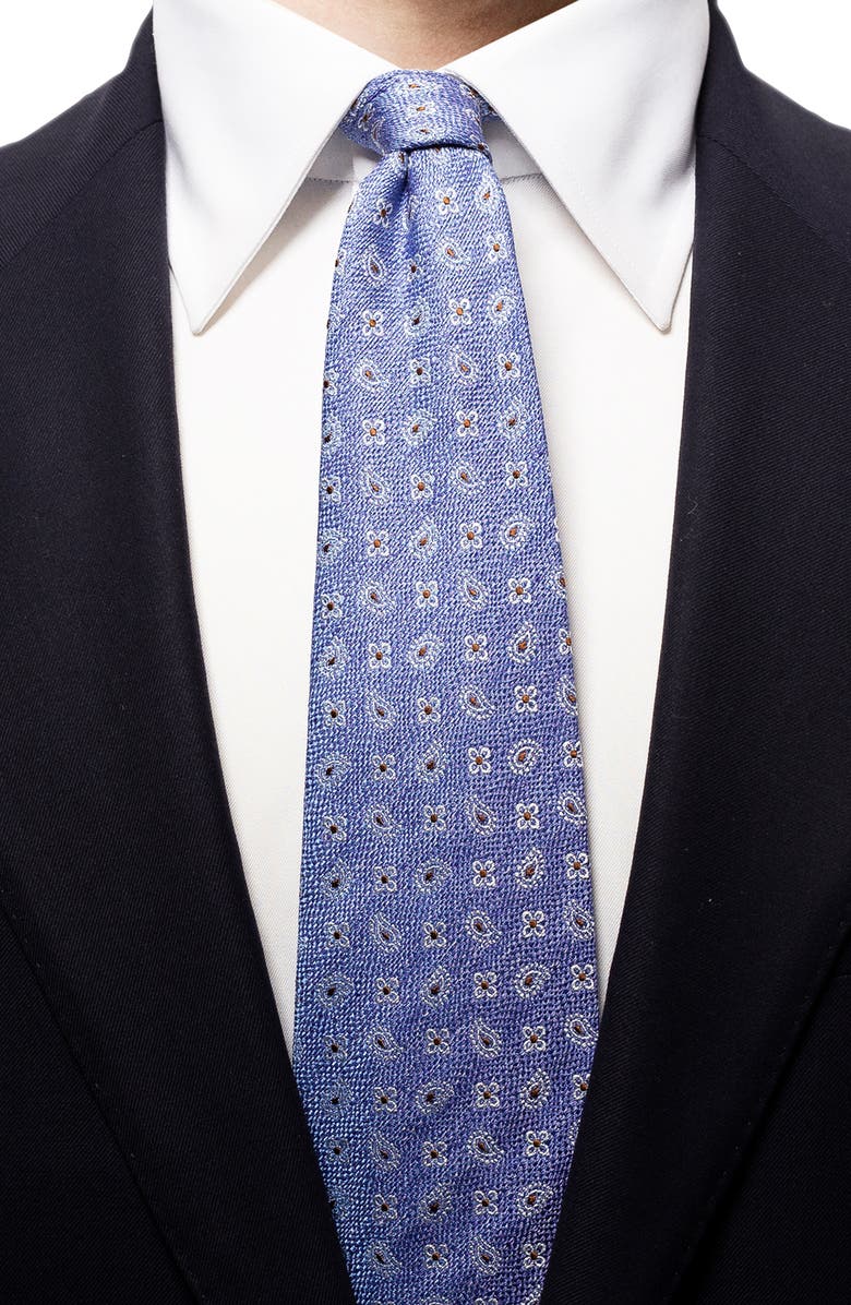 Eton Paisley Silk & Linen Tie, Alternate, color, 