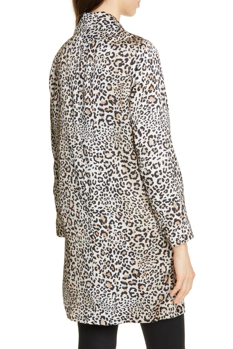 Leopard Print Longline Jacket, Alternate, color, BROWN LEOPARD