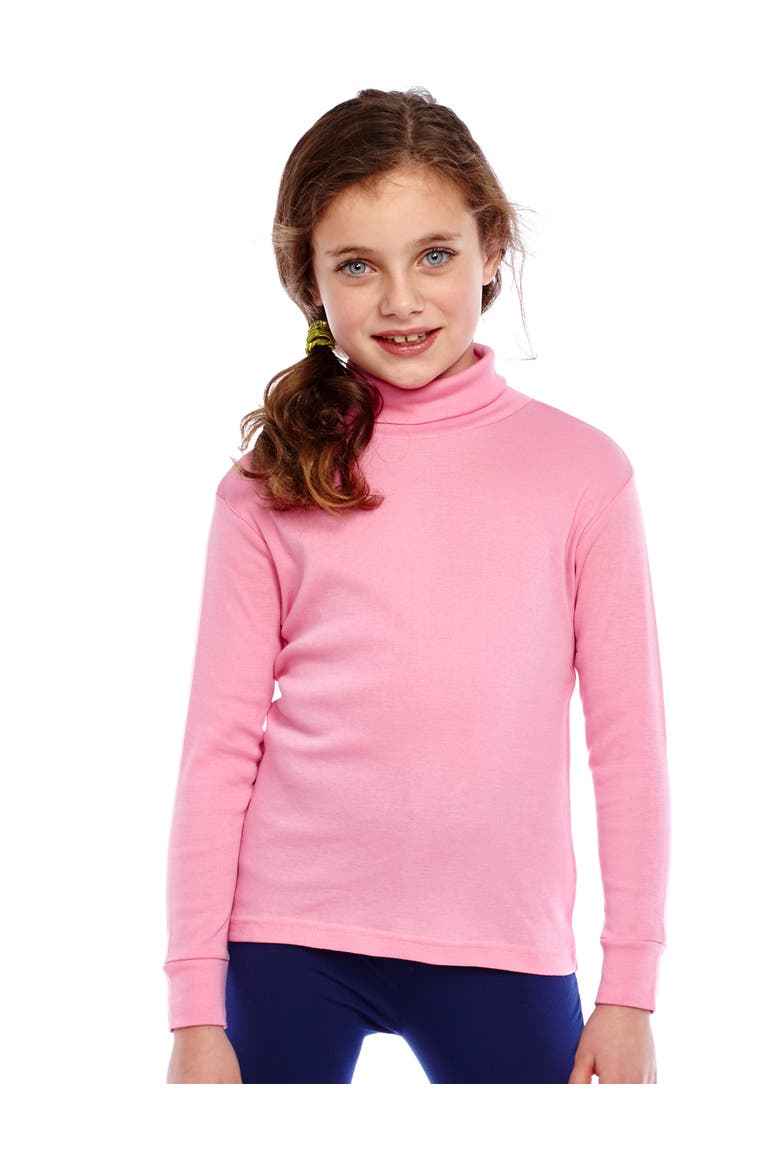 Kids Long Sleeve Cotton Turtleneck Shirt, Alternate, color, Off White