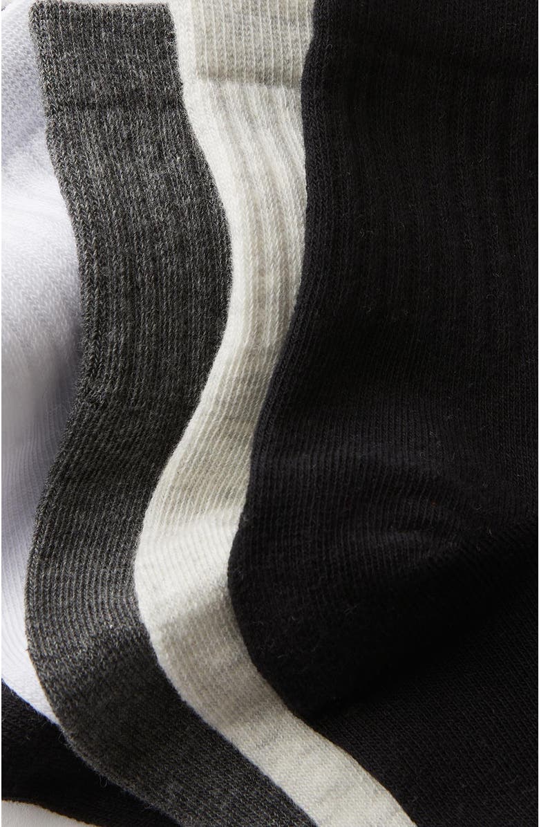Cotton On 5Pk Quarter Crew Sock, Alternate, color, Black Stripe Grey Mix